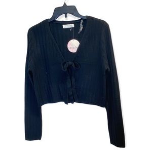 Full Circle Trends Black Tie Front Cardigan Size XL